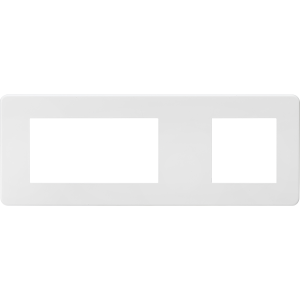 Knightsbridge Screwless 6 Module Euro Plate Matt White