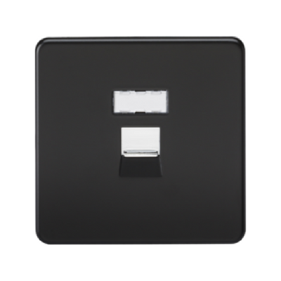 Knightsbridge Screwless RJ45 Network Outlet - Matt Black